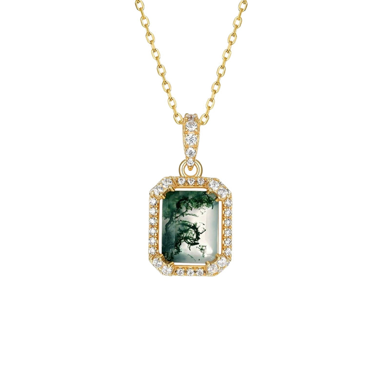 Aliénor Moss Rectangular Necklace