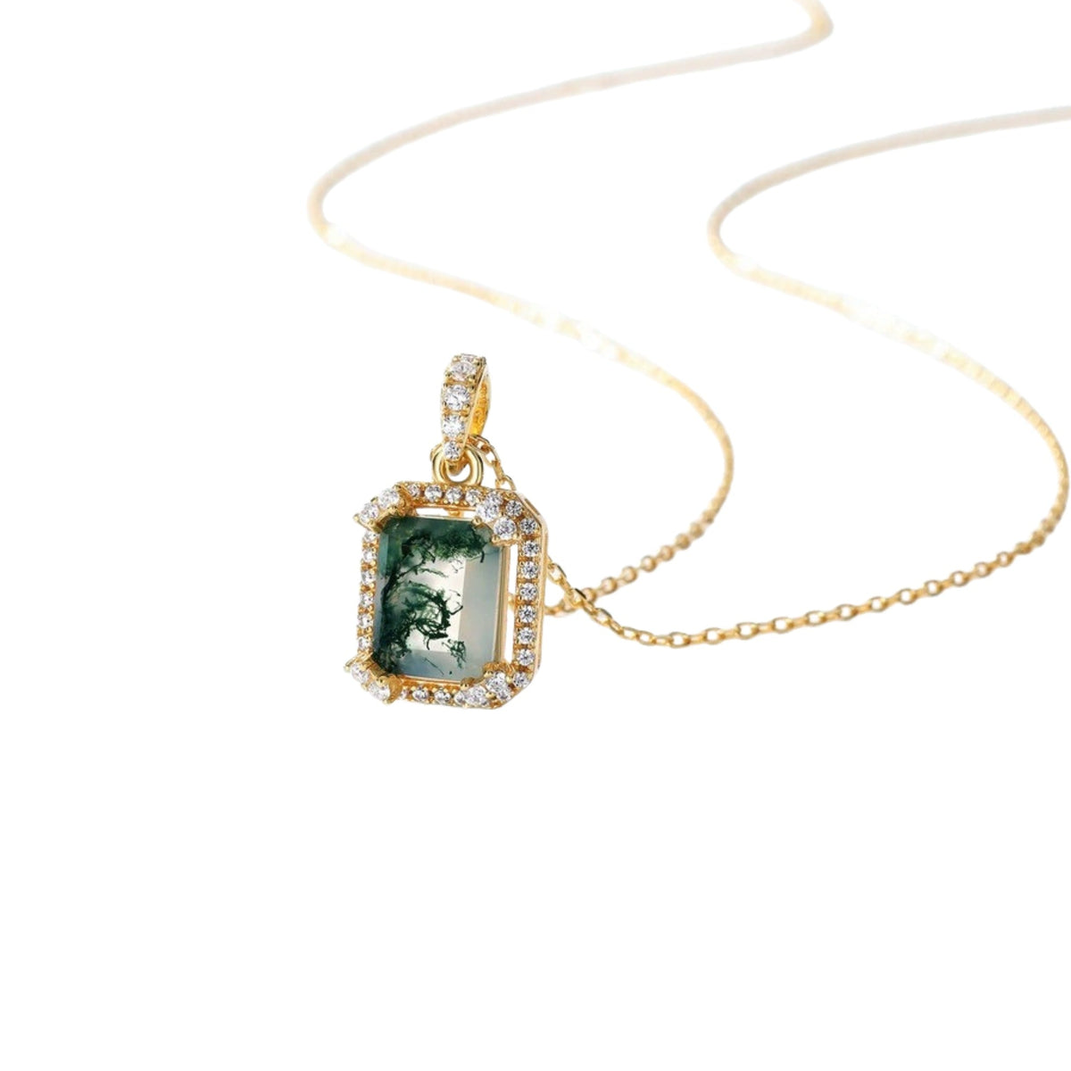 Aliénor Moss Rectangular Necklace