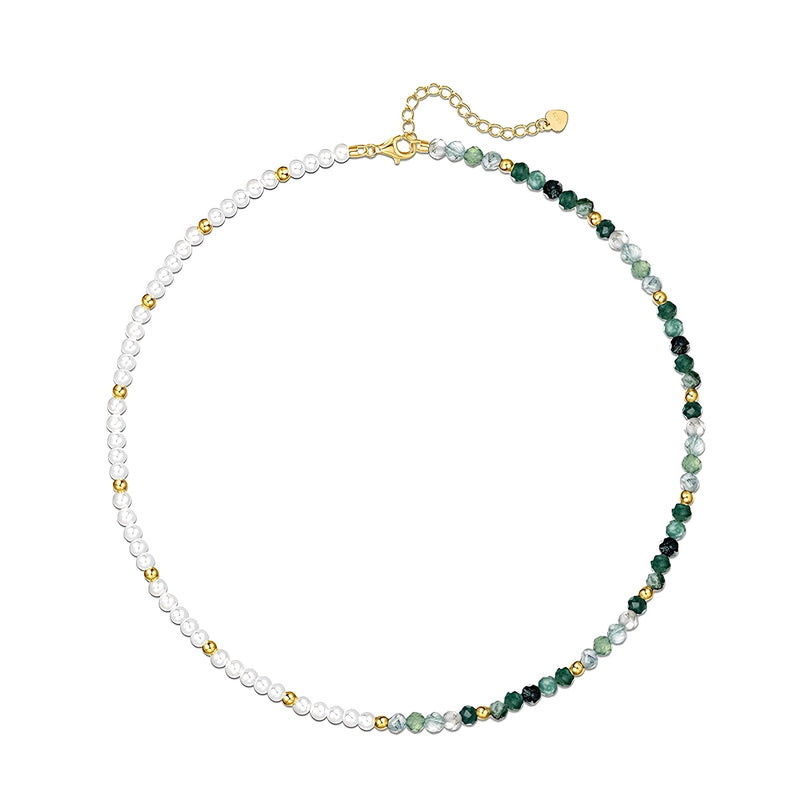 Aliénor Mucticolor Moss Round Necklace