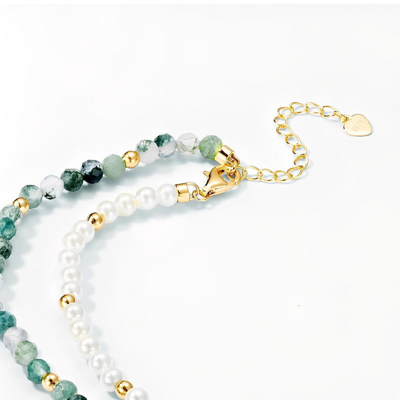 Aliénor Mucticolor Moss Round Necklace