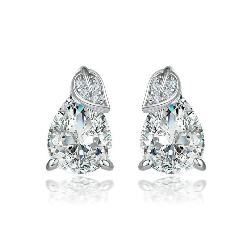 Althéa White Teardrop Stud Earrings