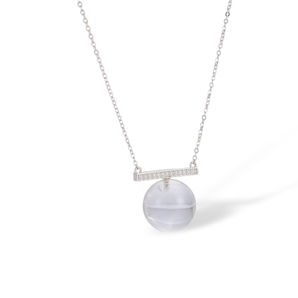 Amalhild White Spherical Crystal Necklace