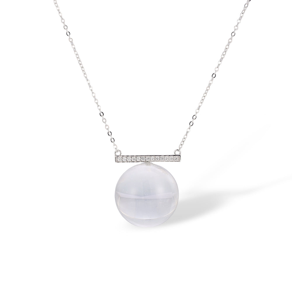 Amalhild White Spherical Crystal Necklace
