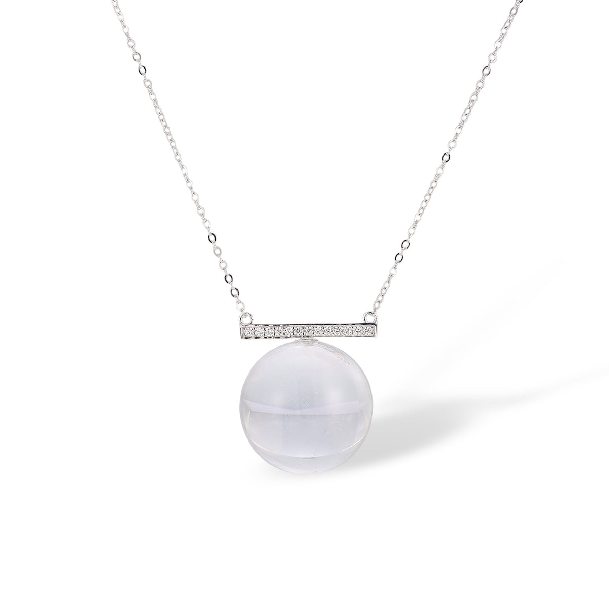 Amalhild White Spherical Crystal Necklace
