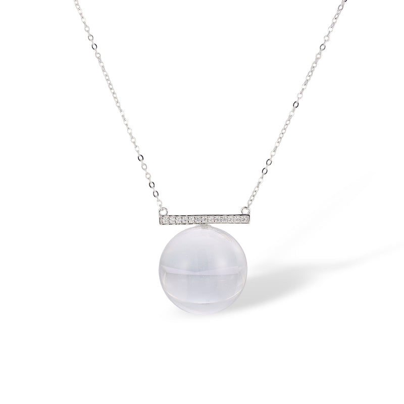 Amalhild White Spherical Crystal Necklace