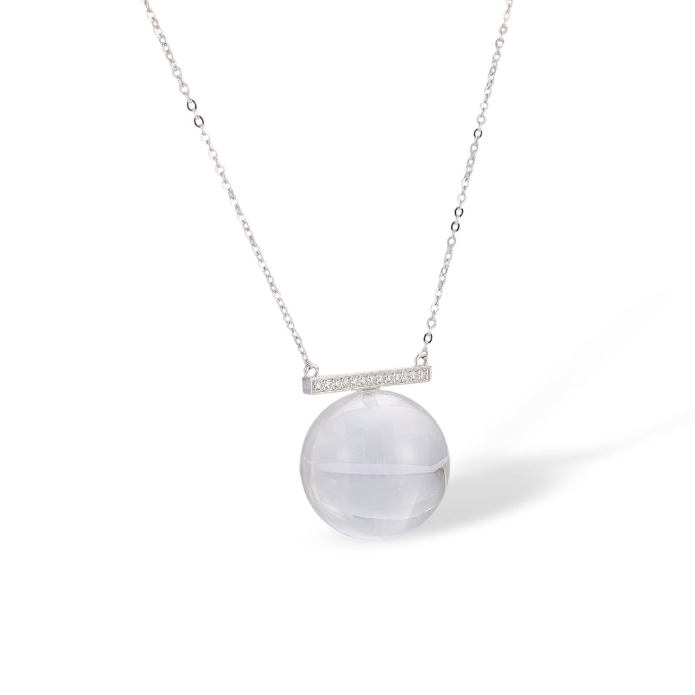 Amalhild White Spherical Crystal Necklace