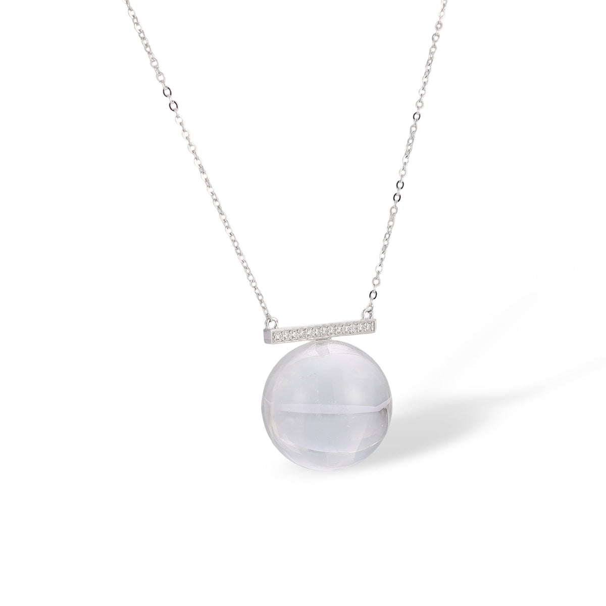 Amalhild White Spherical Crystal Necklace