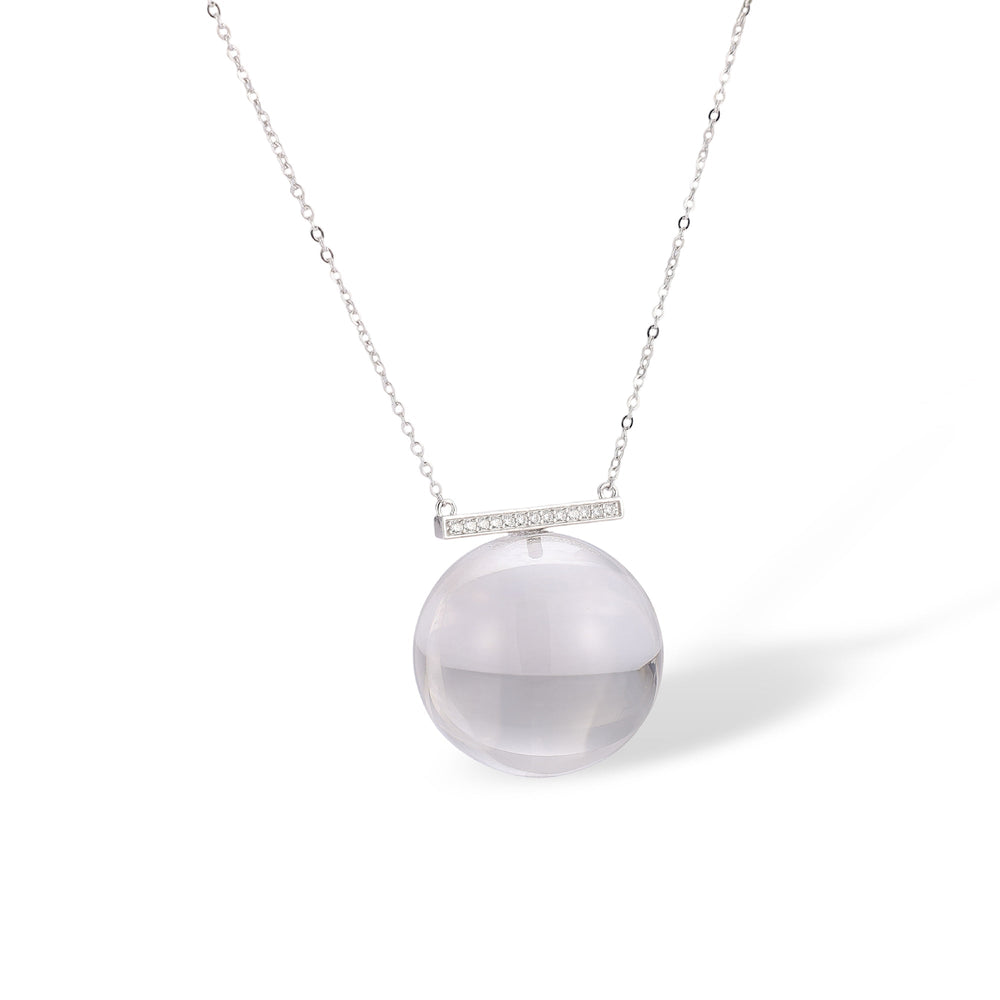 Amalhild White Spherical Crystal Necklace