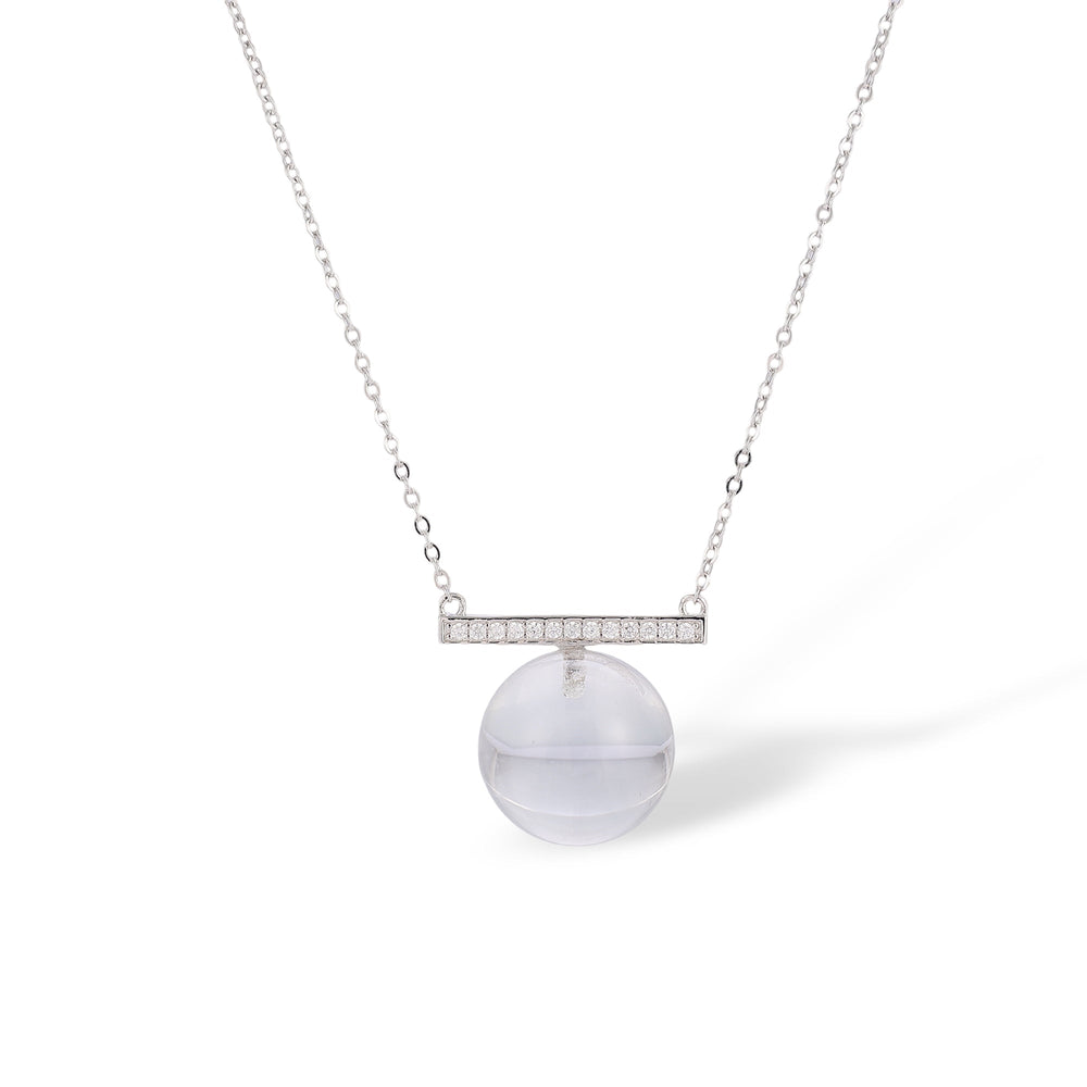 Amalhild White Spherical Crystal Necklace