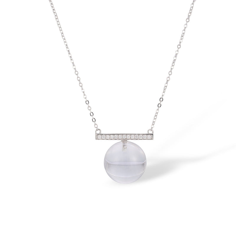 Amalhild White Spherical Crystal Necklace