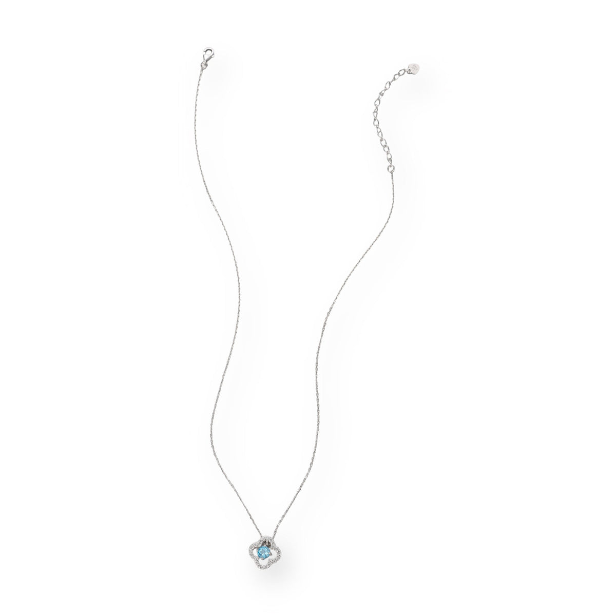 Amancia Blue Topaz Trèfle Necklace