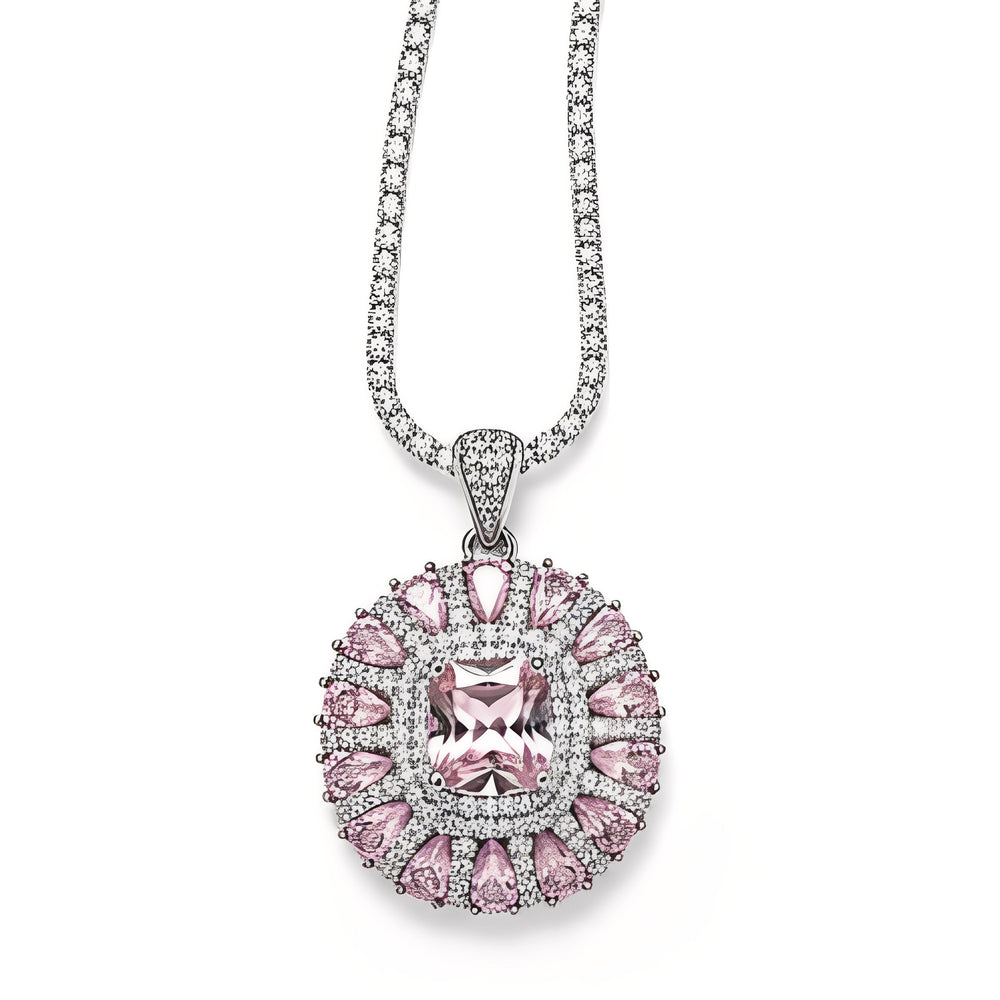 Amandine Pink Cushion Necklace