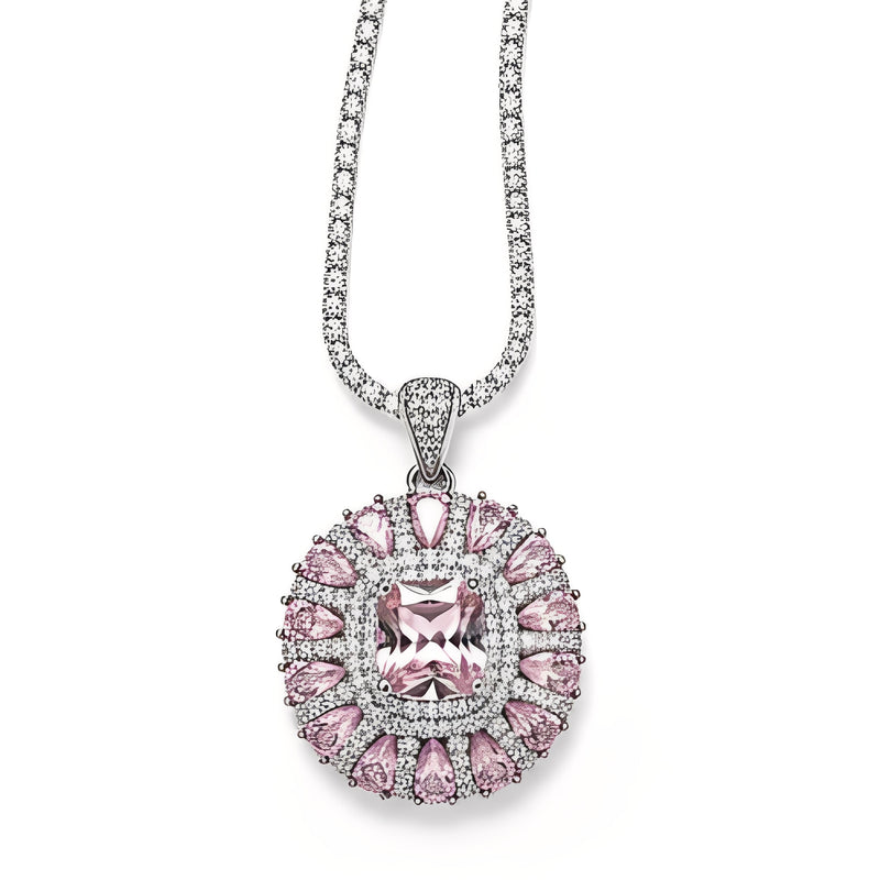 Amandine Pink Cushion Necklace