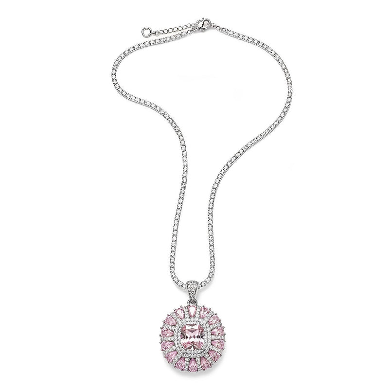 Amandine Pink Cushion Necklace