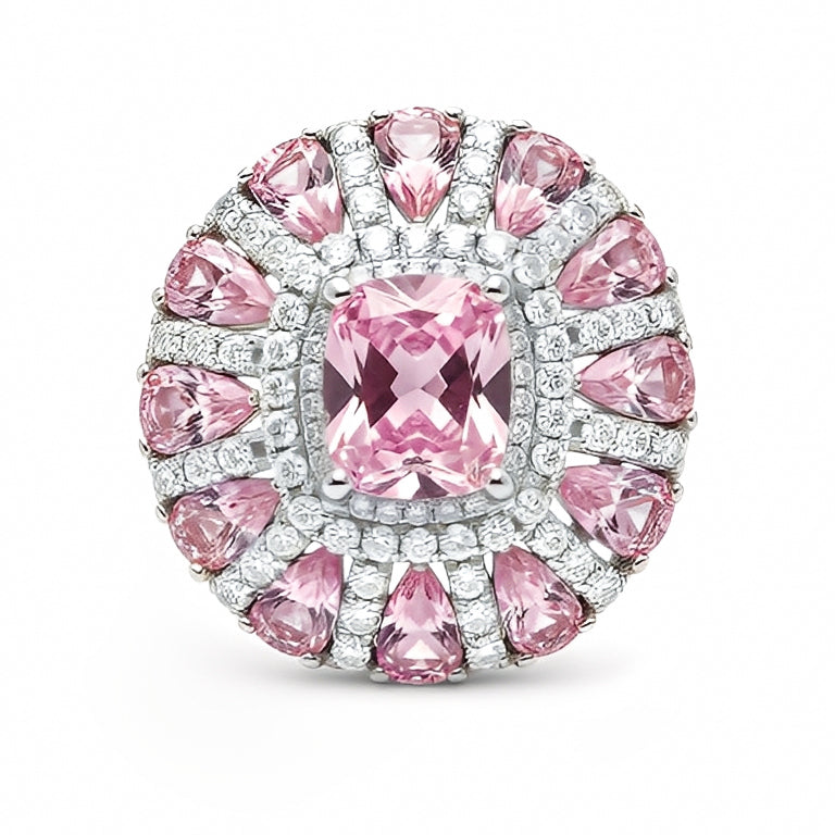 Amandine Pink Cushion Open Ring