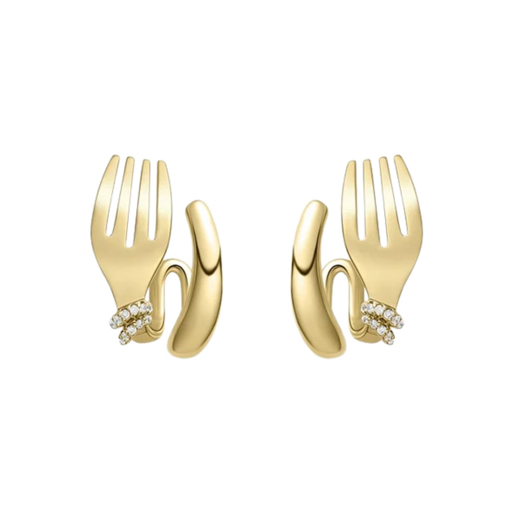 Amante 18K Gold Flork Earrings