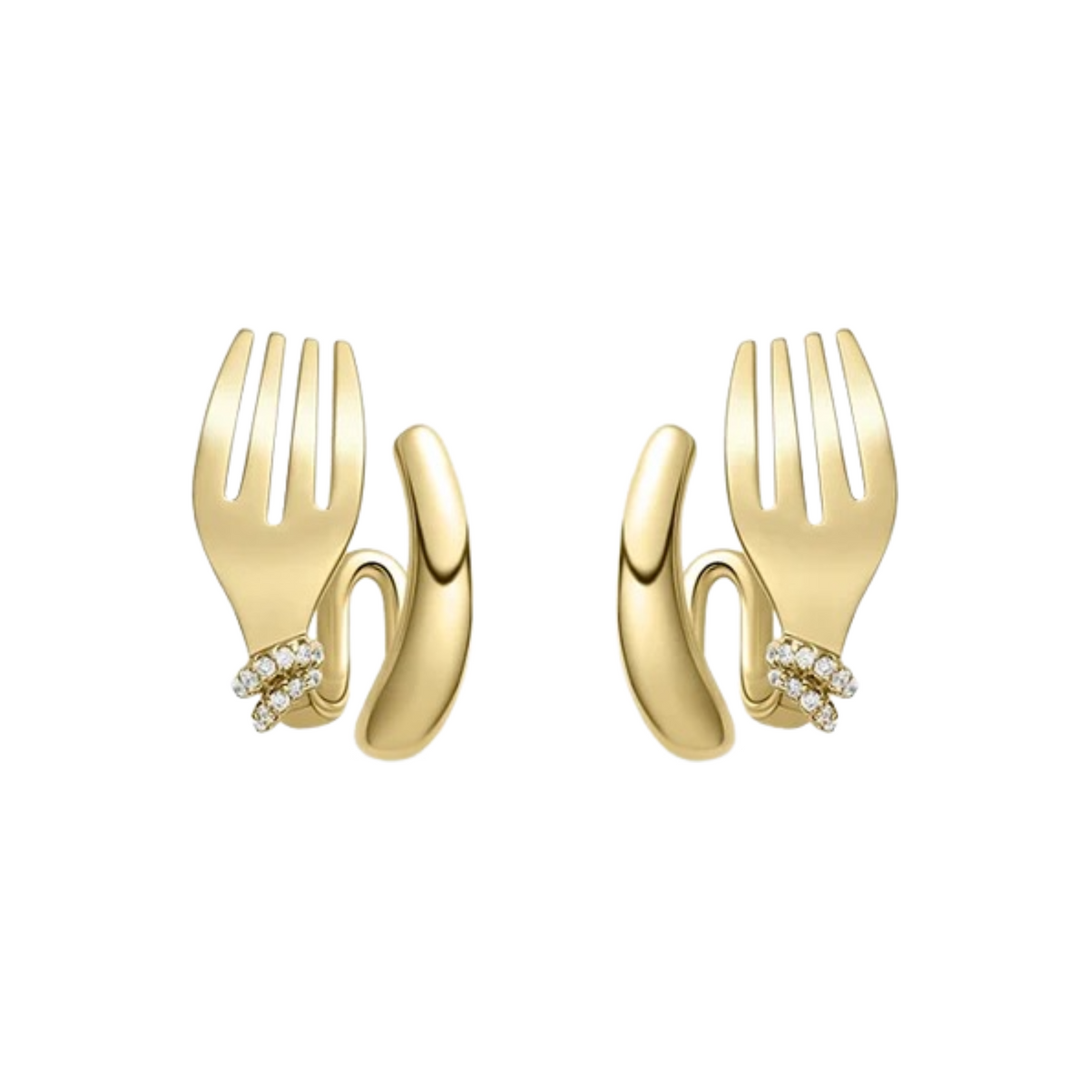 Amante 18K Gold Flork Earrings