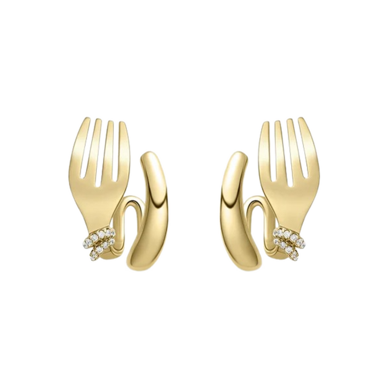 Amante 18K Gold Flork Earrings