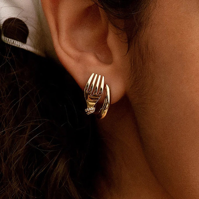 Amante 18K Gold Flork Earrings