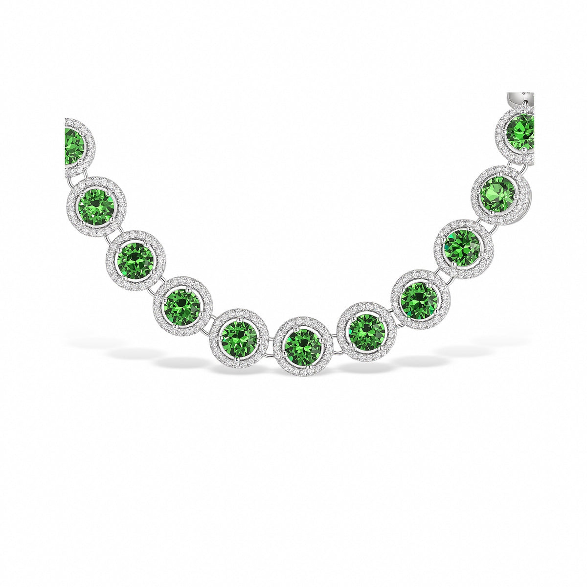 Ambre Green Round Necklace
