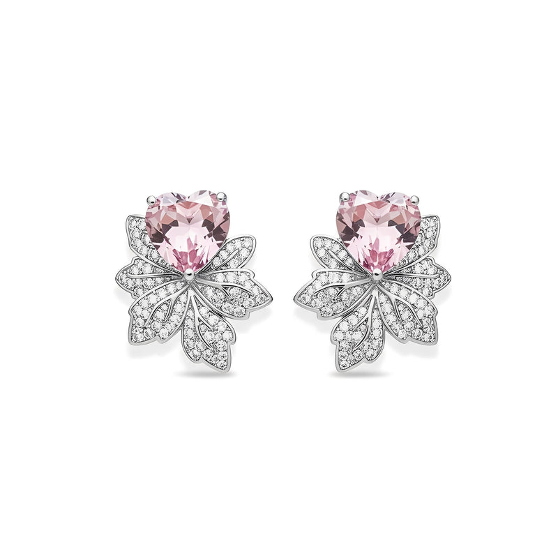 Gwenola Pink Heart Earrings