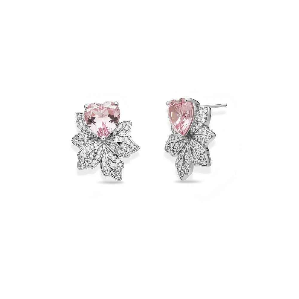 Gwenola Pink Heart Earrings