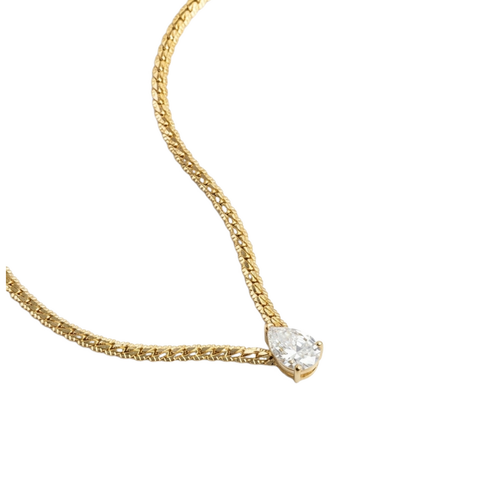 Ameline 14K Yellow Gold Teardrop Necklace