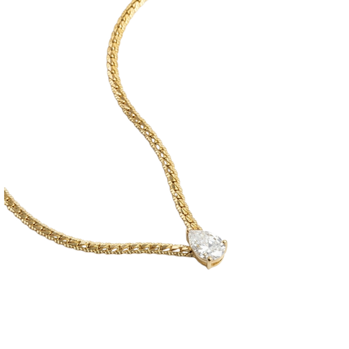 Ameline 14K Yellow Gold Teardrop Necklace