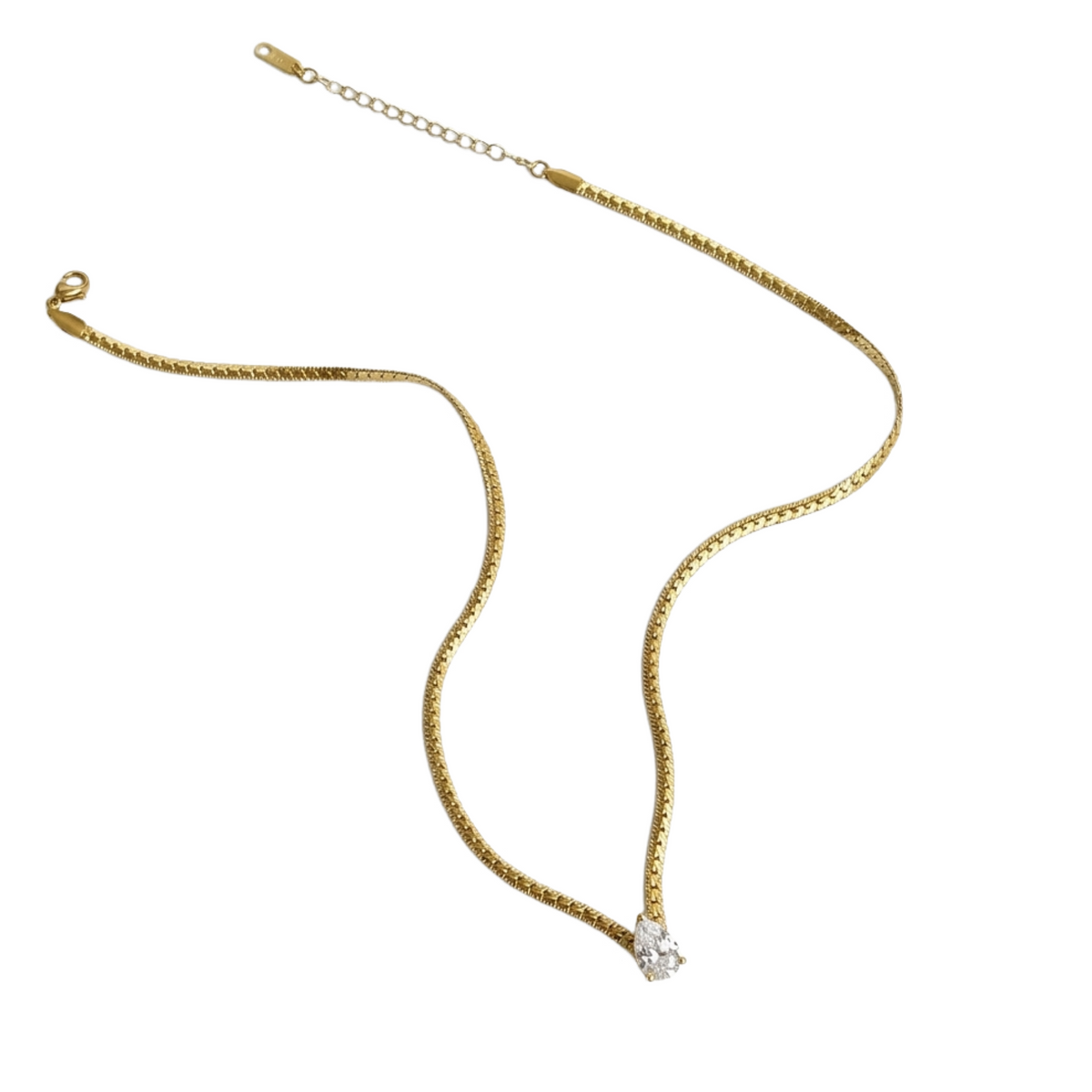 Ameline 14K Yellow Gold Teardrop Necklace