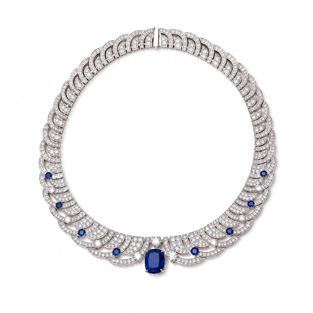 Annelin Nave Blue Laurel Leaf Necklace
