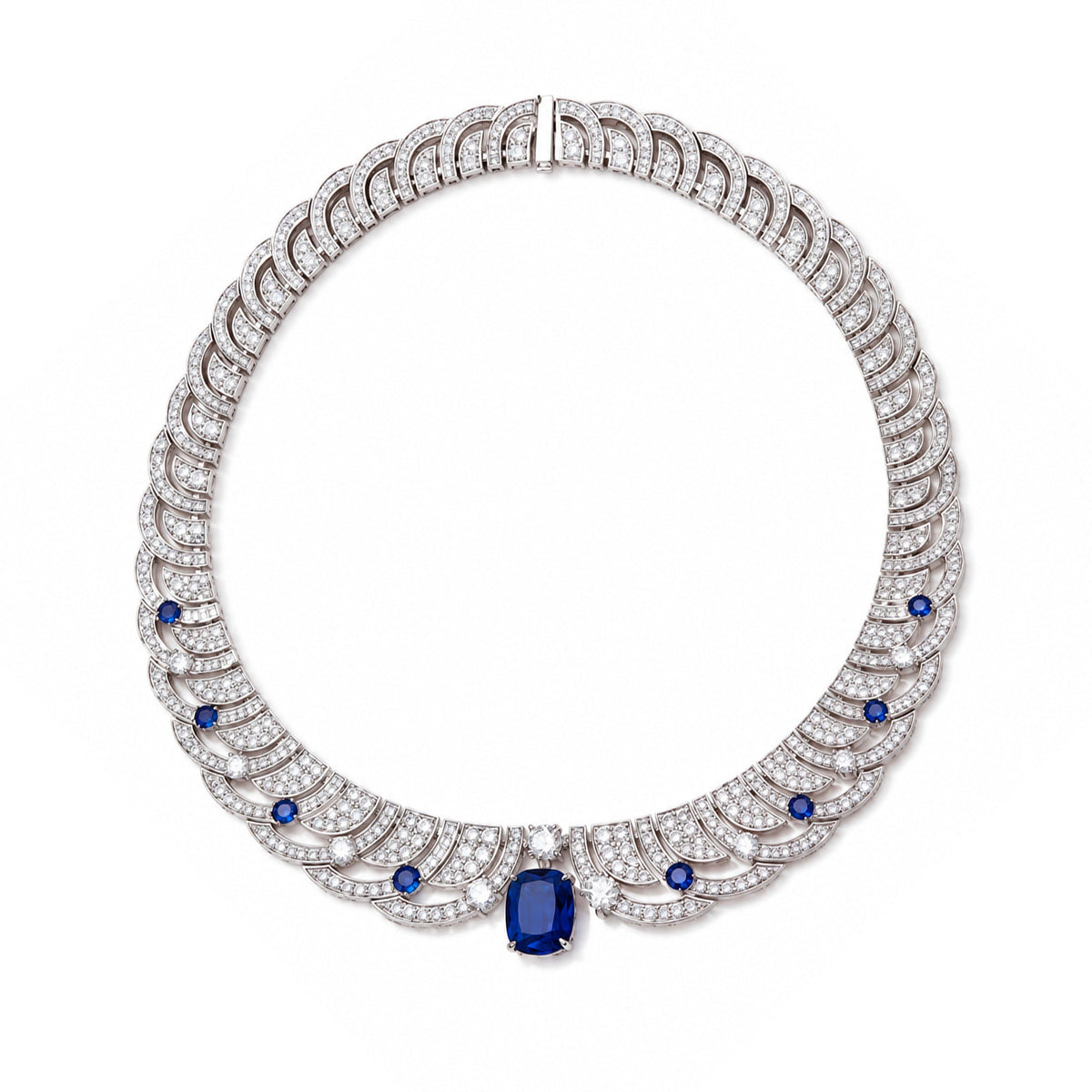 Annelin Nave Blue Laurel Leaf Necklace