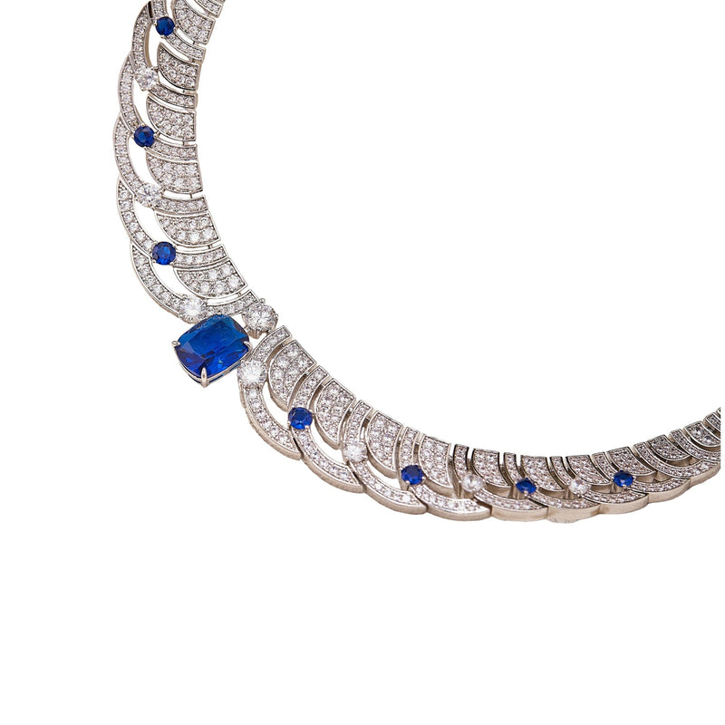 Annelin Nave Blue Laurel Leaf Necklace