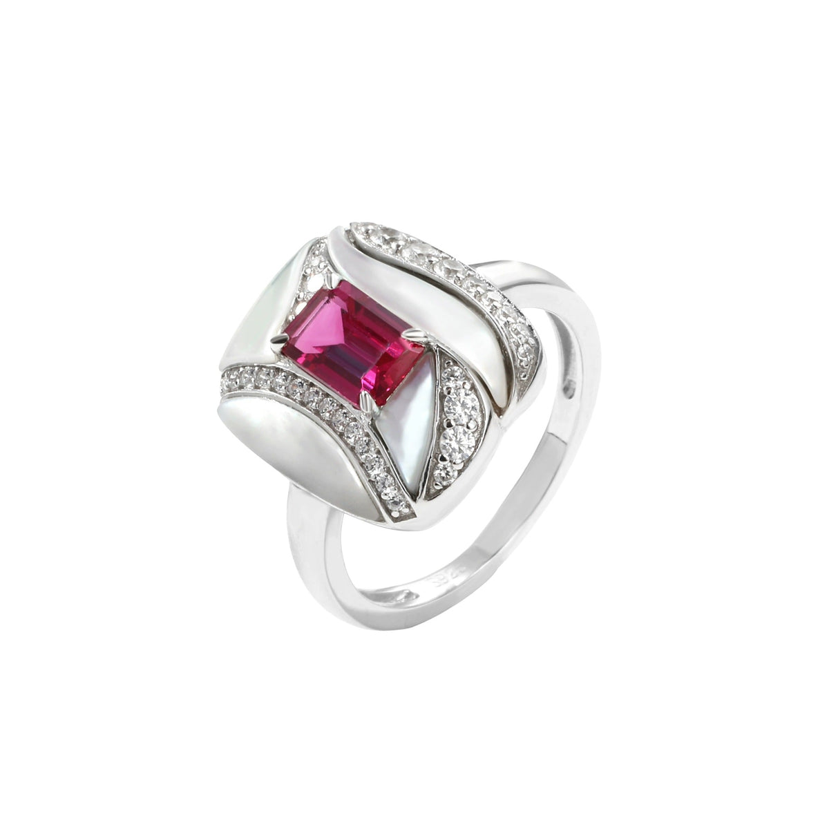 Annika Red Rectangular Ring