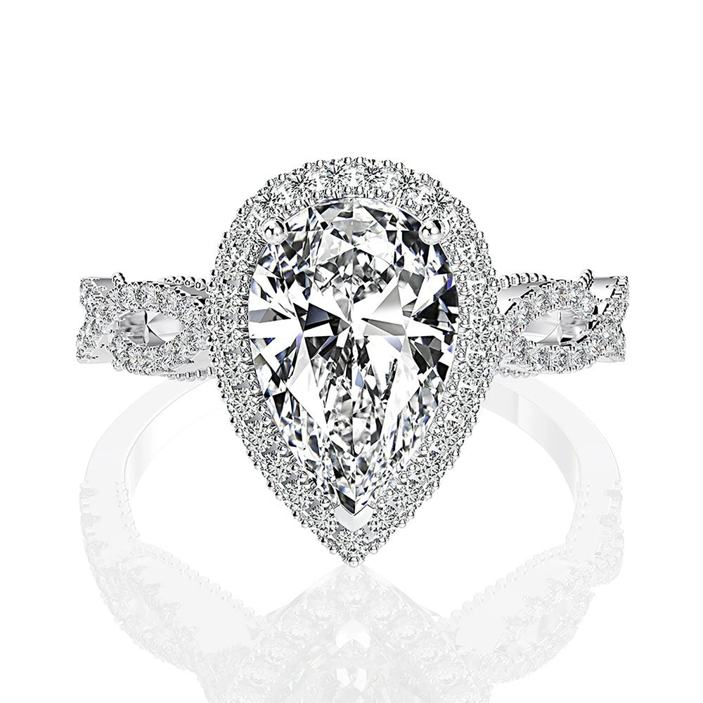Answindis White Teardrop Ring