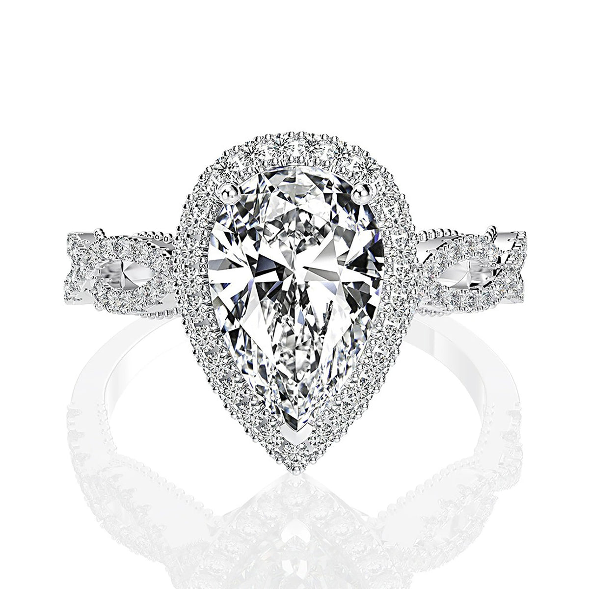 Answindis White Teardrop Ring