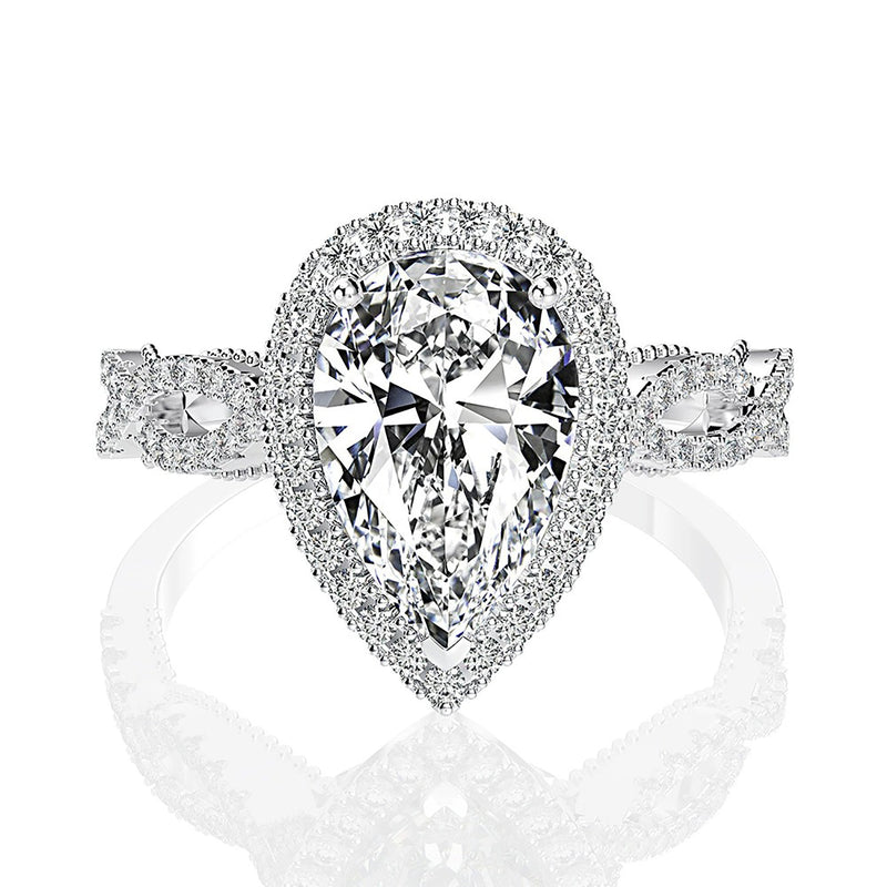 Answindis White Teardrop Ring