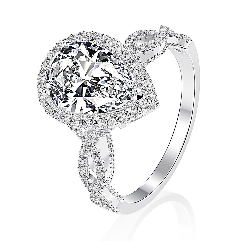 Answindis White Teardrop Ring