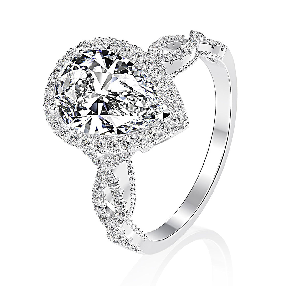 Answindis White Teardrop Ring