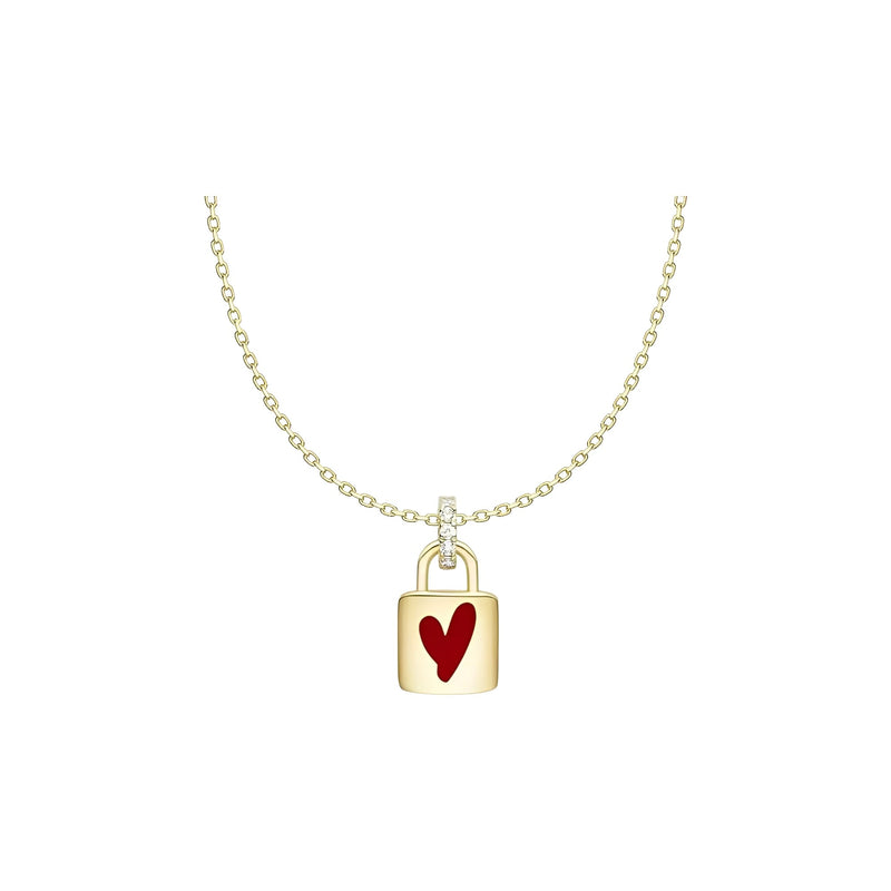Antoinette Gold Heart Lock Necklace