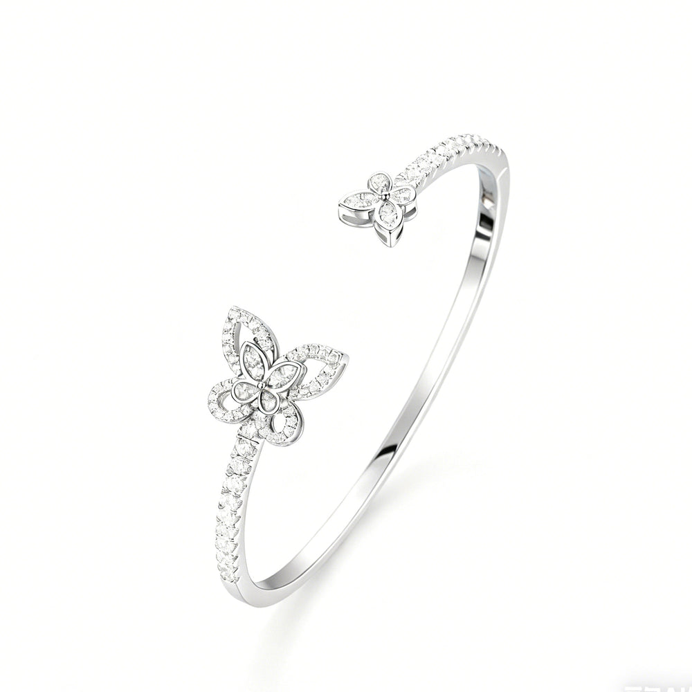 Apollo White Butterfly Bangle