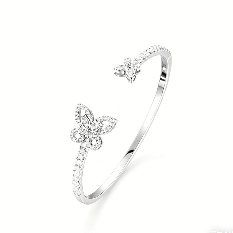 Apollo White Butterfly Bangle