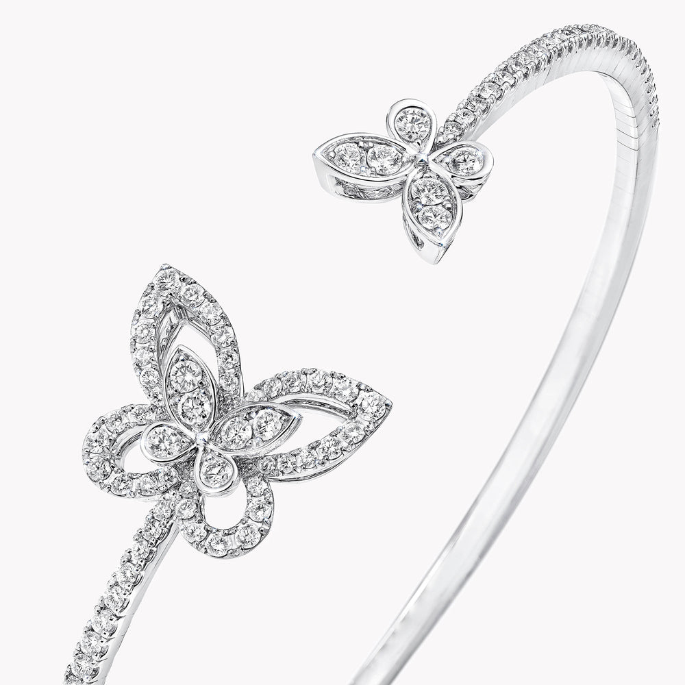 Apollo White Butterfly Bangle