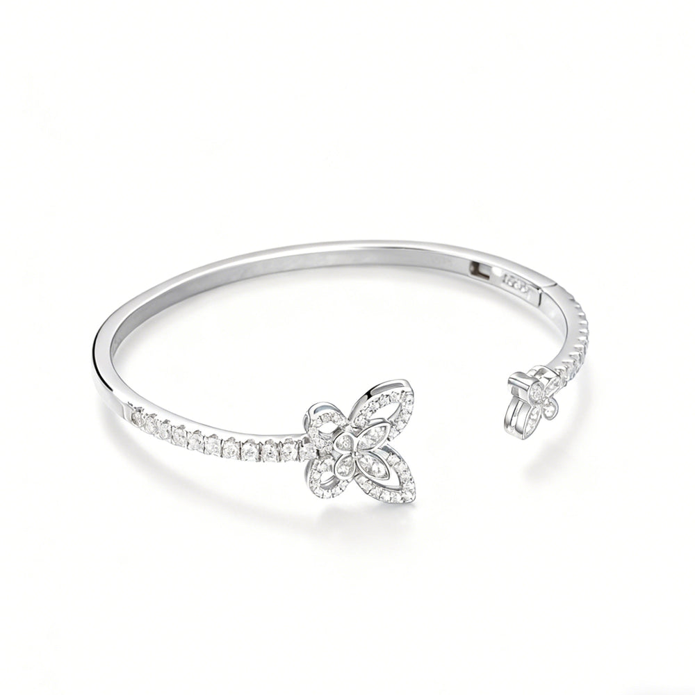 Apollo White Butterfly Bangle