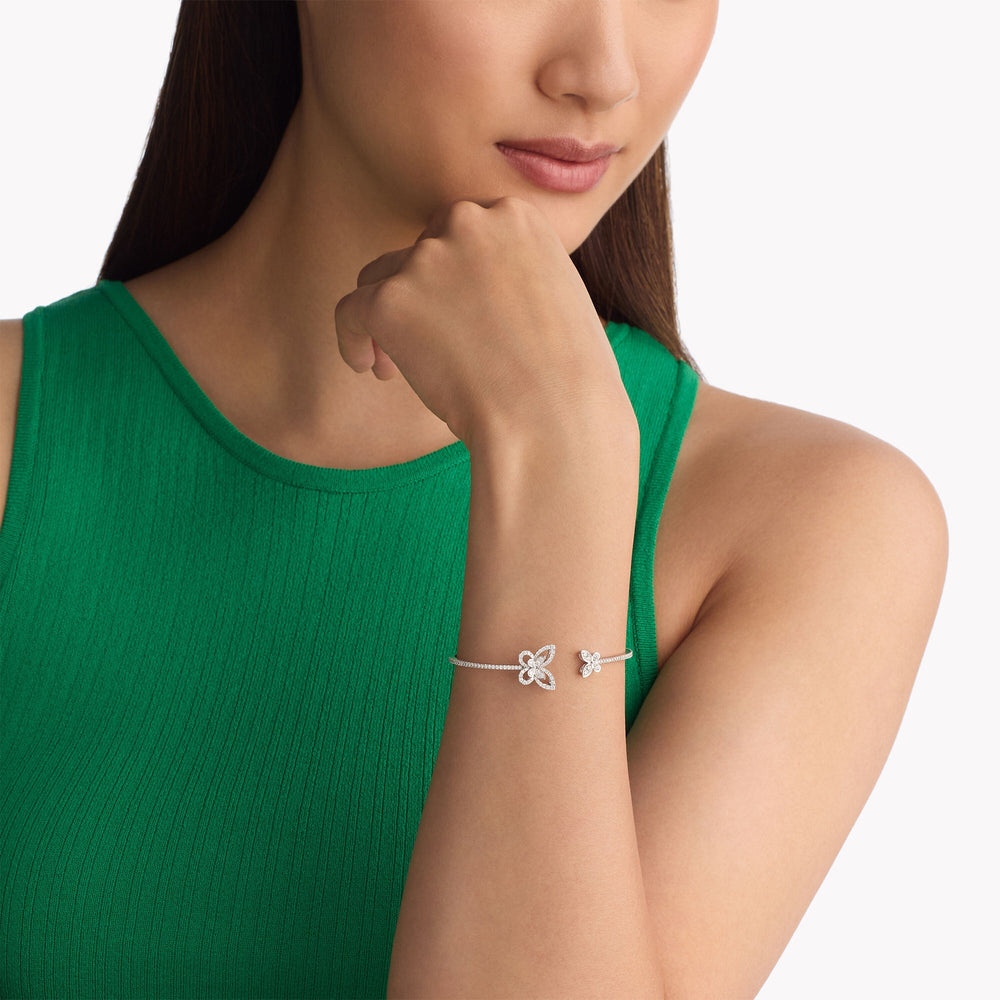 Apollo White Butterfly Bangle