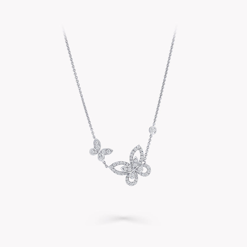 Apollo White Duble Butterfly Necklace