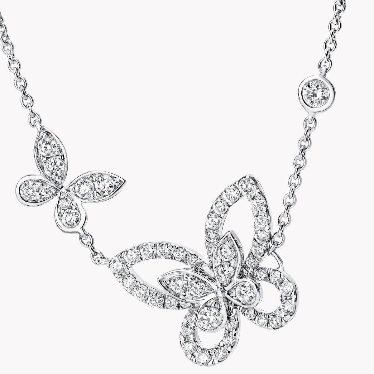 Apollo White Duble Butterfly Necklace