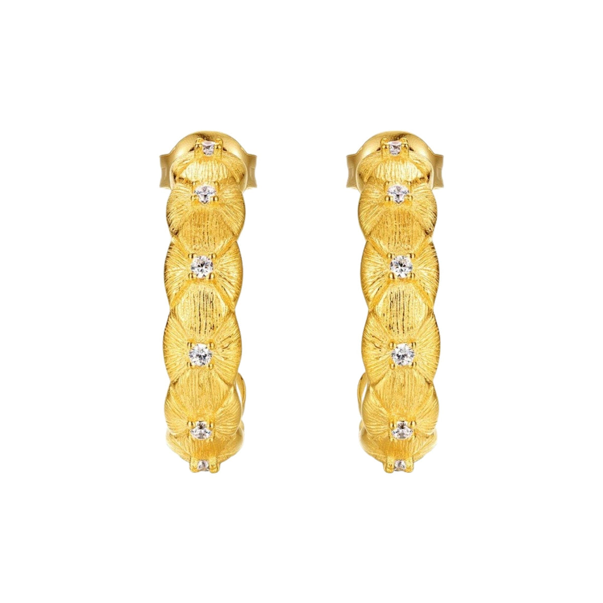 Arabelle 14K Gold Quilted Earrings