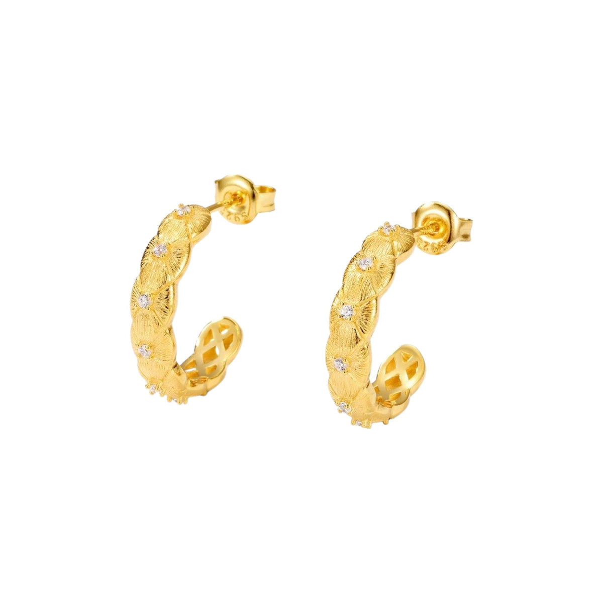 Arabelle 14K Gold Quilted Earrings