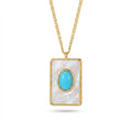 Araminte Mother-Of-Pearl Oval Turquoise Necklace
