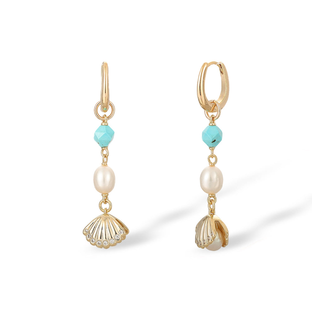 Araminte Turquoise Pearl Shell Earrings
